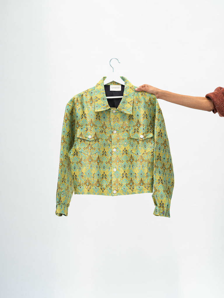 LIME BROCADE JACKET
