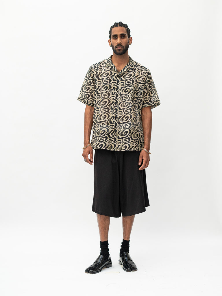 BLACK AND WHITE COTTON CALI SHIRT