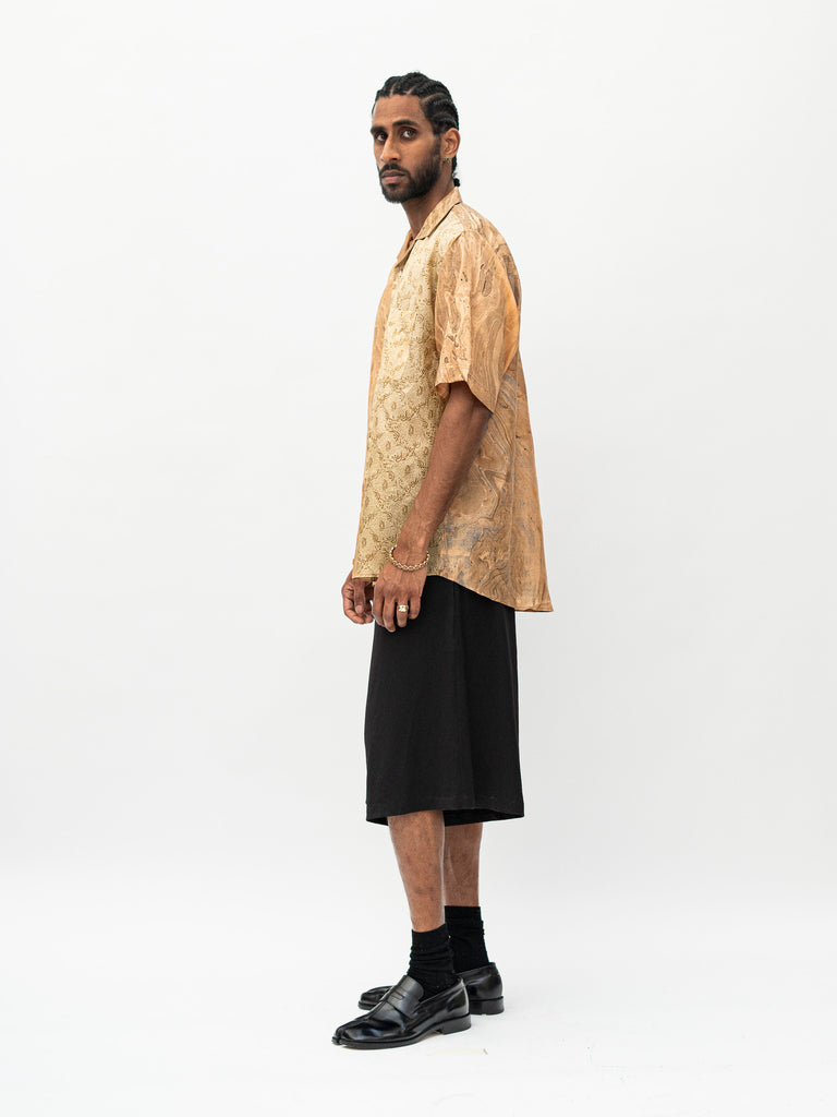 CALI SILK SARI MARBLE SAND SHIRT
