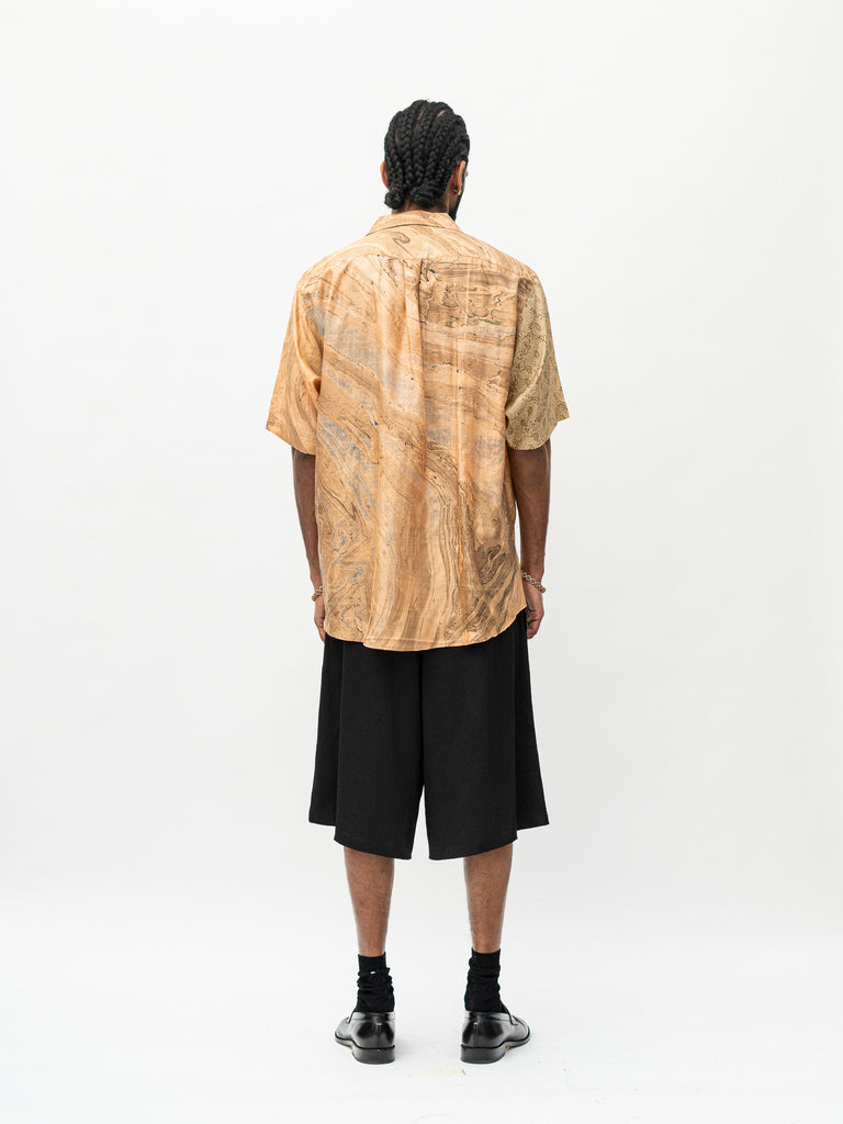 CALI SILK SARI MARBLE SAND SHIRT