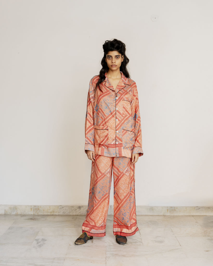 PLUME SILK PYJAMA PEACH