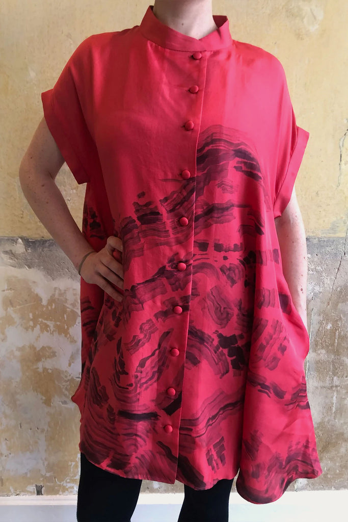 HAND PAINTED SILK DRESS